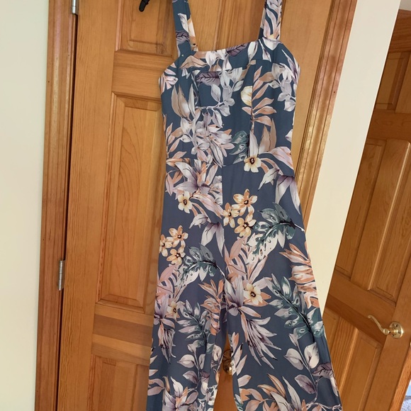 Pants - NWT Teal Floral Jumpsuit